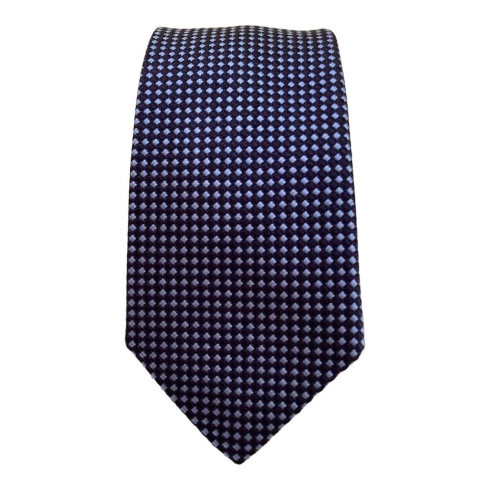 FUMAGALLI MILANO Blue Geometric Silk Tie Made In Italy 59"-2.1/2" EX COND